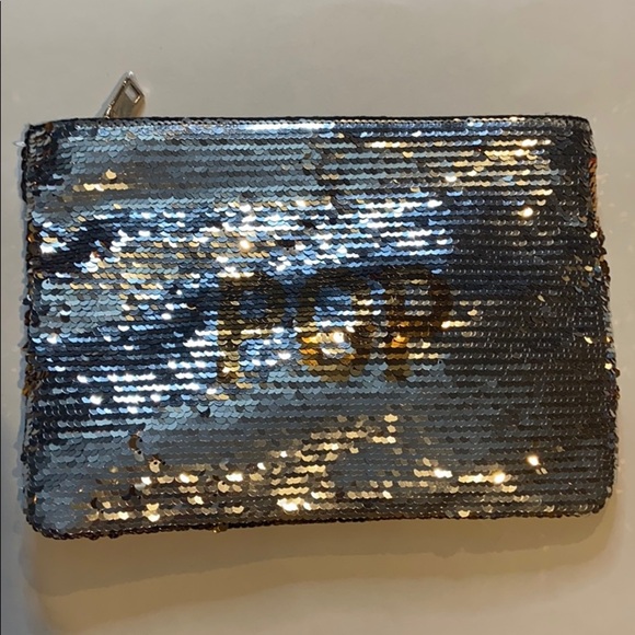 POP/CLINK REVERSIBLE SEQUIN ZIPPER HOLIDAY‎ CLUTCH - Picture 1 of 3